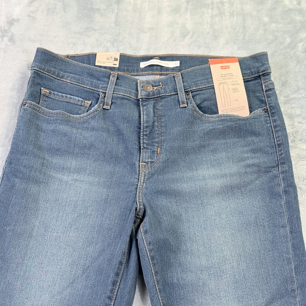 Levis 311 Shaping Skinny Capri Jeans Medium Wash Blue Denim 31 Waist 32" - Picture 3 of 16